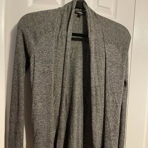 Express long sleeve open sweater in grey size XS